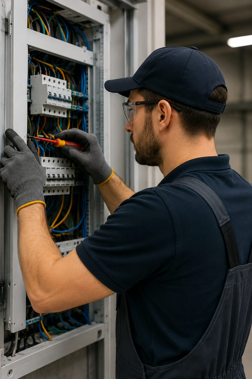 Électricien au travail